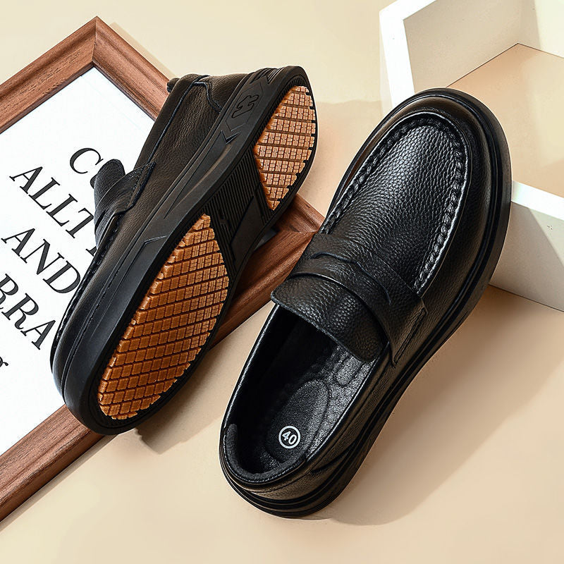 Men's Chef Oilproof Kitchen Breathable Leisure Calf Hotel Restaurant Leather Shoes