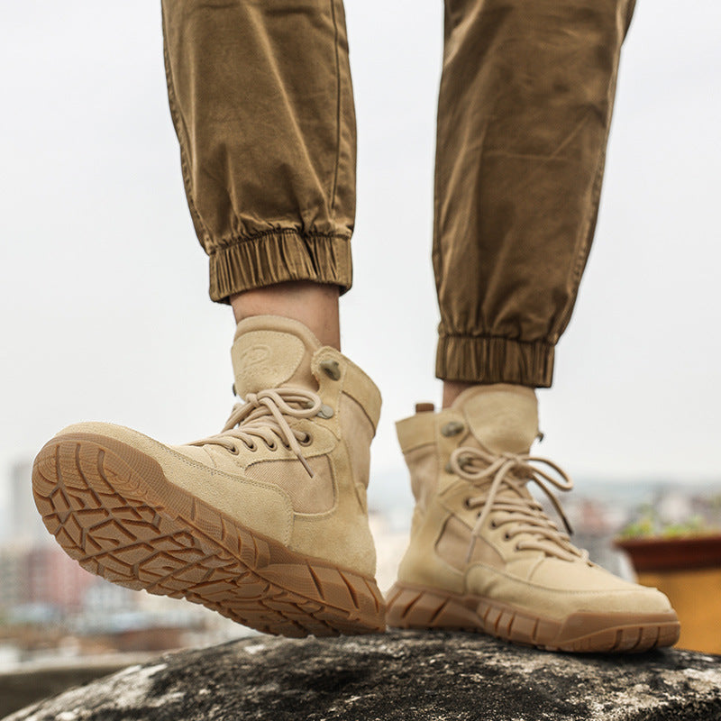 Men's Oversized Short Desert Outdoor Windproof Worker Boots