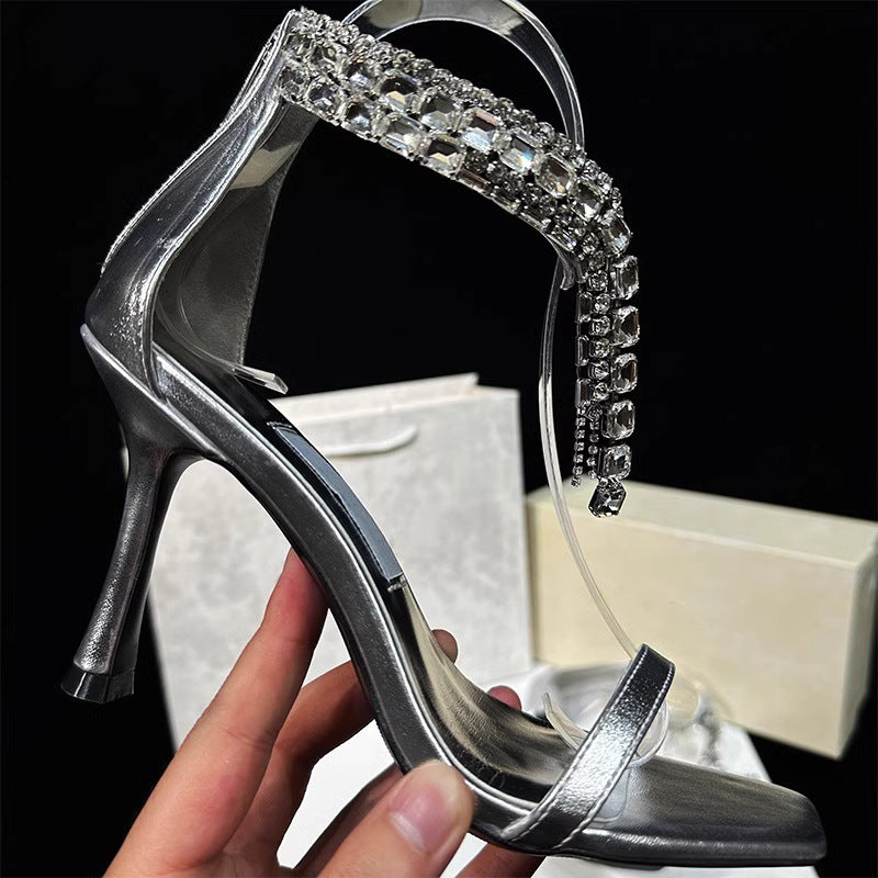 Women's Summer Stiletto Sexy Open Toe French High Heeled Sandals