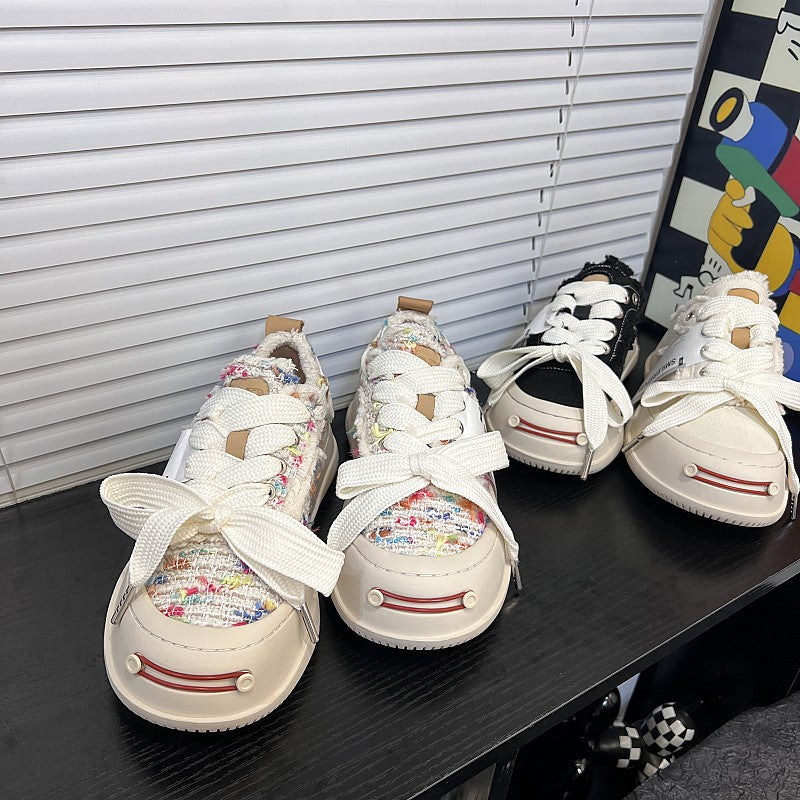 Men's High Version Smiling Female Tan Sweet Cat Casual Shoes