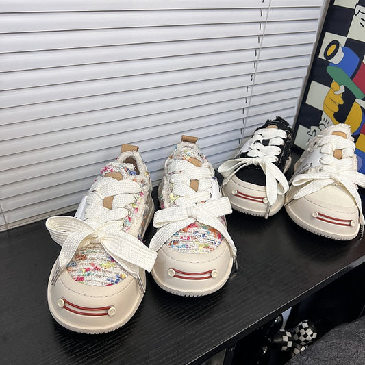 Men's High Version Smiling Female Tan Sweet Cat Casual Shoes