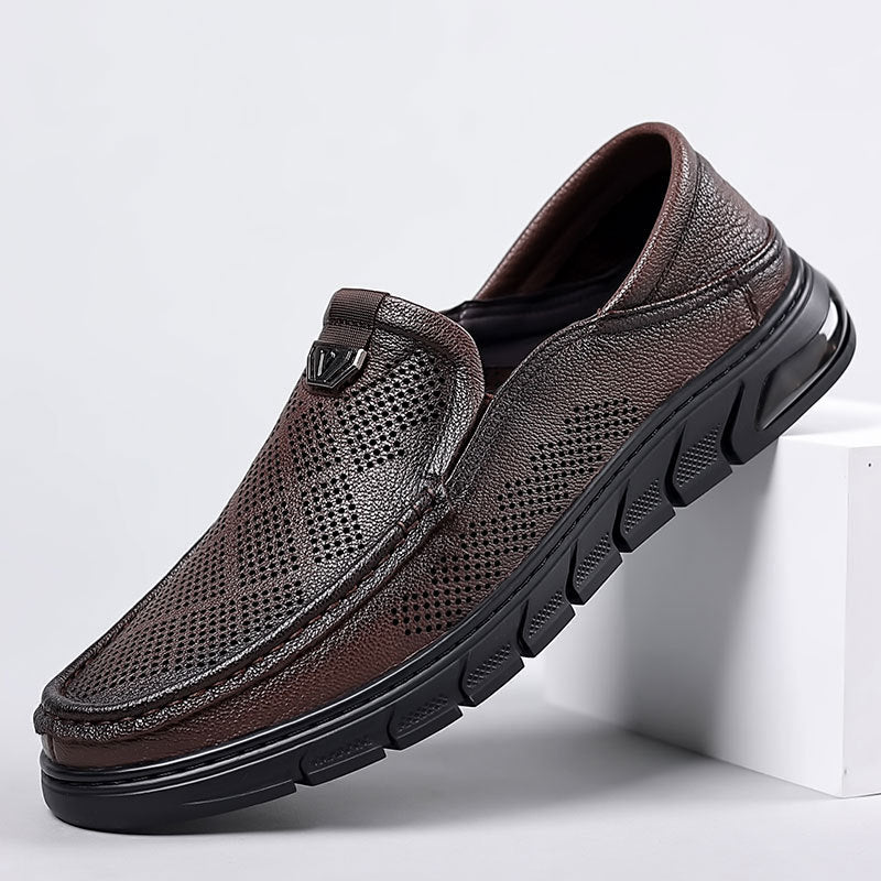 Men's Summer Breathable One Pedal Genuine Pumps Casual Shoes