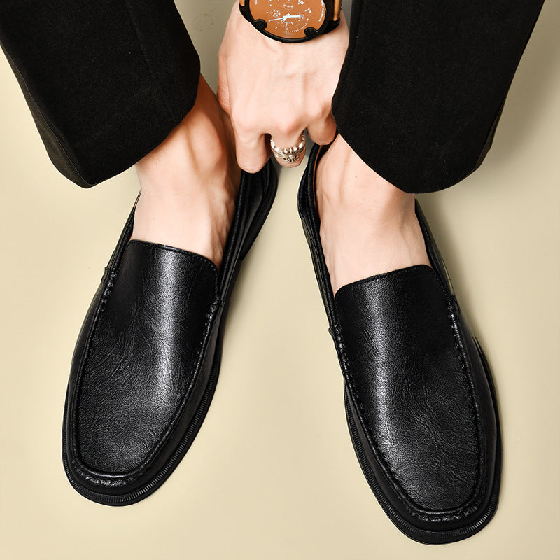 Men's Size Cowhide British White Business Formal Leather Shoes