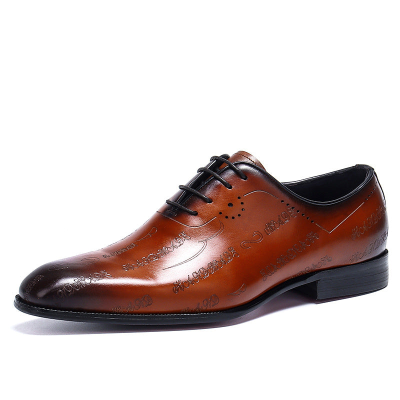 Men's Genuine Business Formal British Wedding Bridegroom Leather Shoes