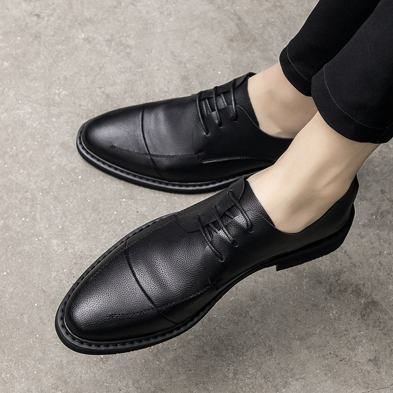 Men's Korean Genuine Heighten Soft Bottom Green British Men's Shoes