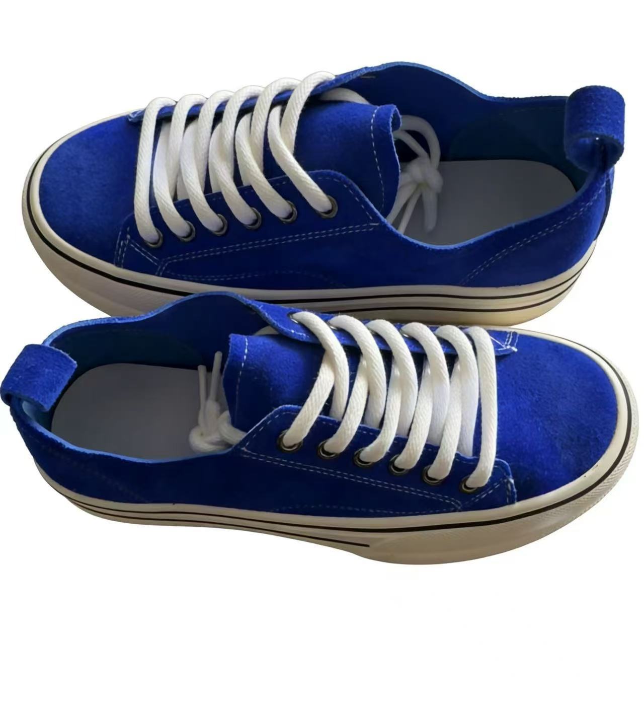 Women's Frosted Cowhide Board Summer Round Toe Retro Women's Casual Shoes