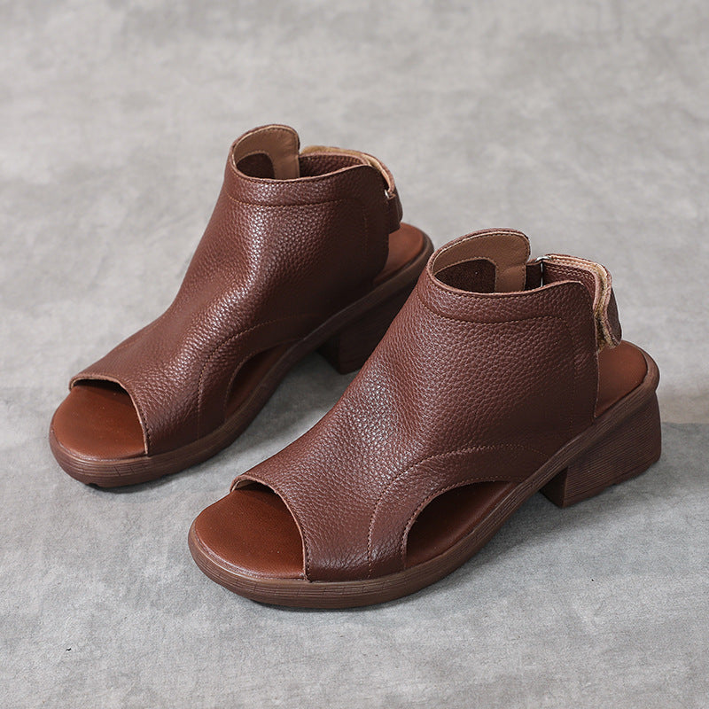 Women's Genuine Retro Artistic Mid Soft Bottom Sandals