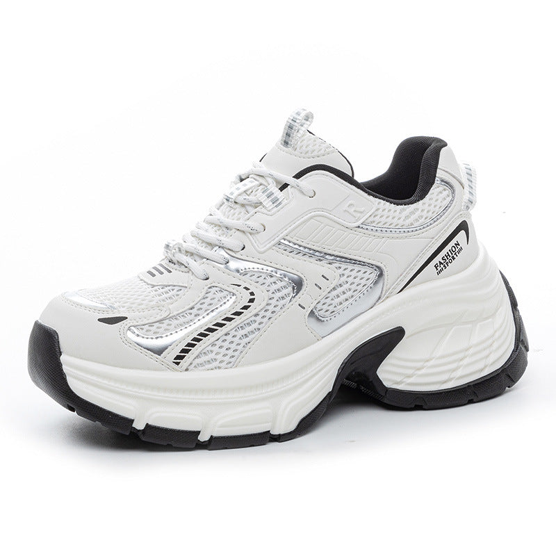 Women's Small Platform Dad Summer Thin Breathable Versatile Height Increasing Women's Sports Shoes