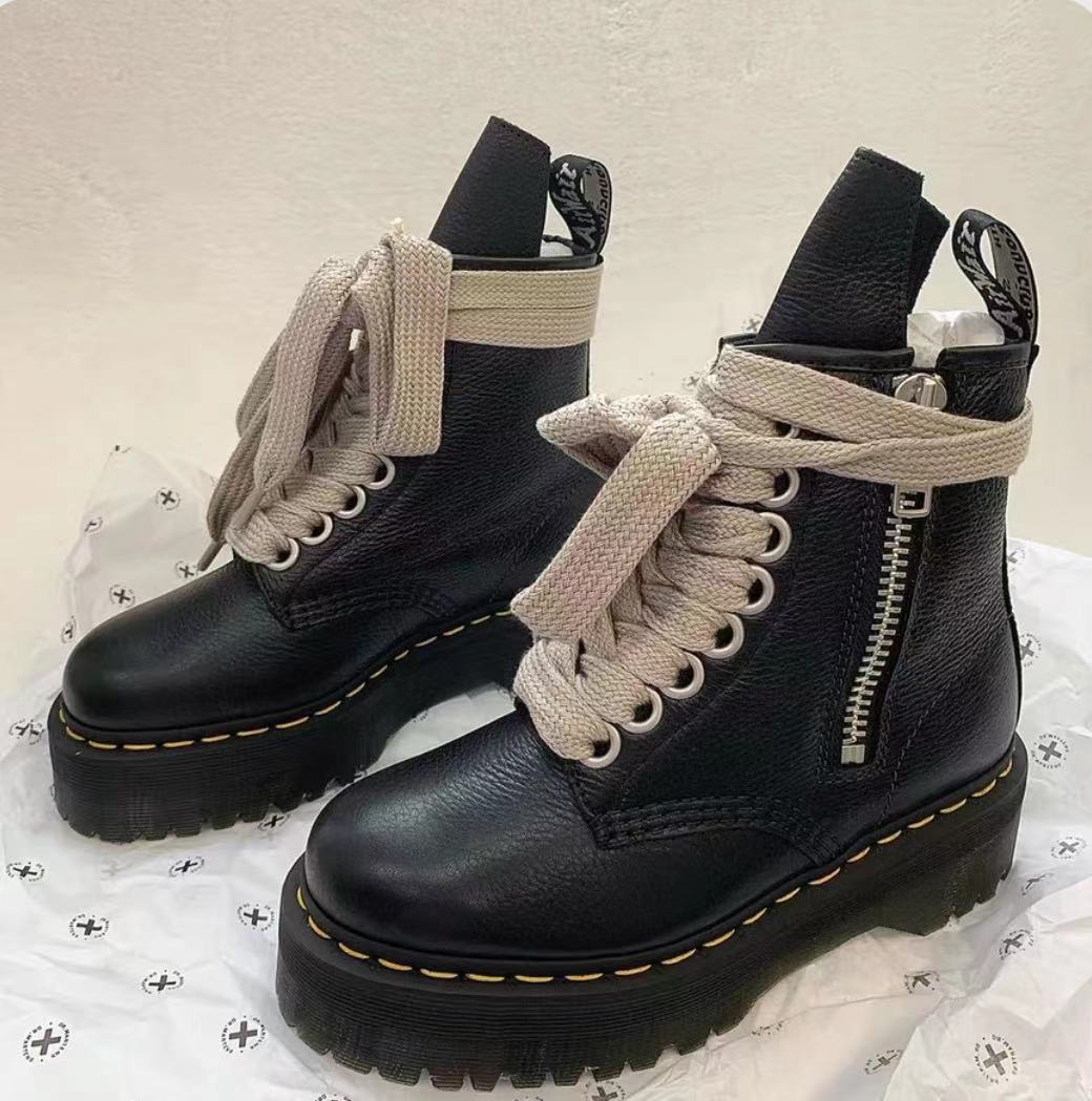 Women's & Men's Joint Martin Six-pointed Star Genuine Strap Boots