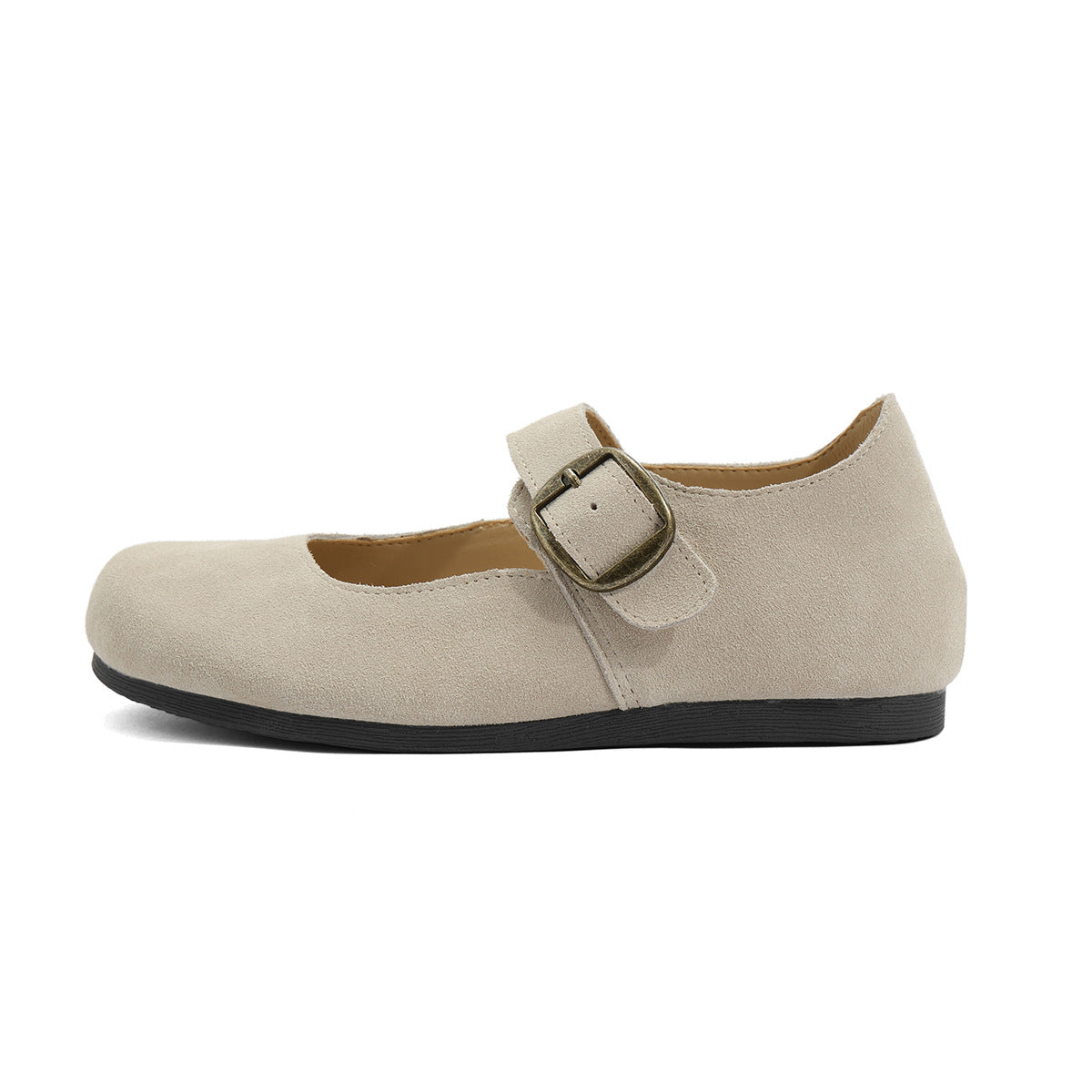 Women's Cow Suede Mary Jane Autumn Big Head Casual Shoes