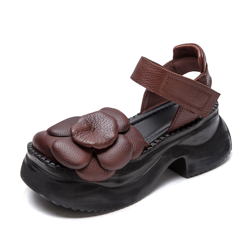 Women's Closed Toe First Layer Cowhide Comfortable Sandals