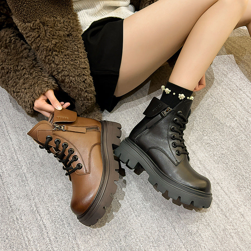 Platform Martin Female Winter Fleece-lined Fashion Boots