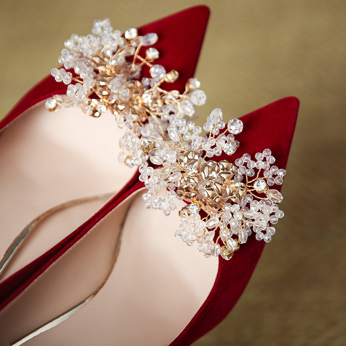 Women's Crystal Bridal Big Red High Not Women's Shoes