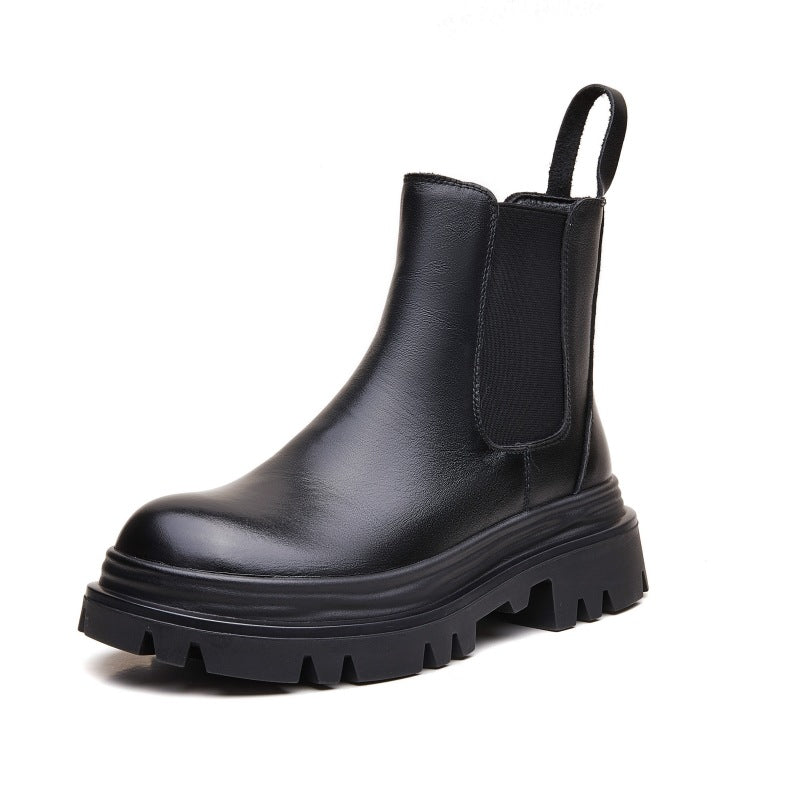 Women's Short Platform Smoke Pipe Chelsea Height Boots