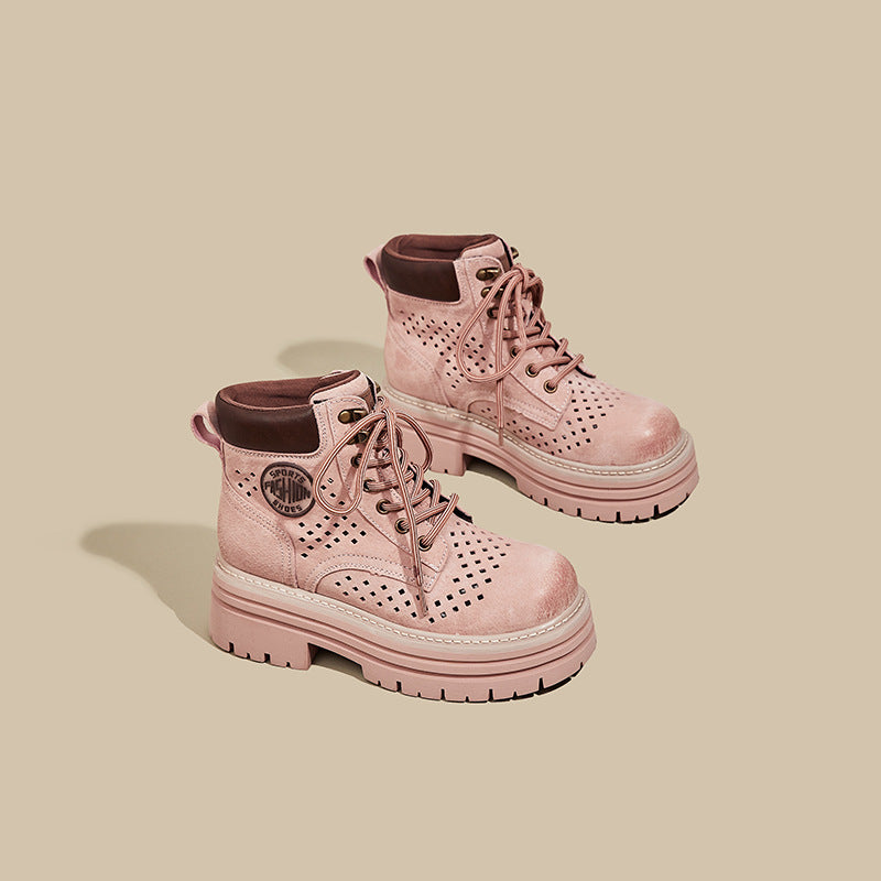 Women's Outdoor British Worker Platform Elevator Ankle Boots