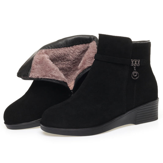 Women's Winter Fleece-lined Thick Soft Short Bottom Snow Boots