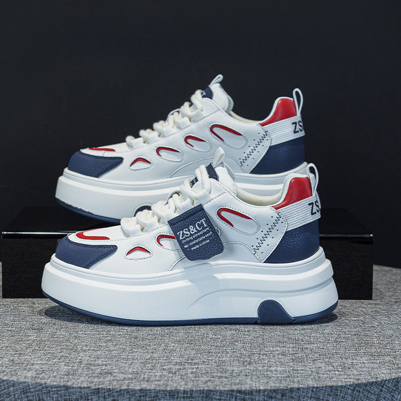 Women's Spring Hidden White Genuine Breathable Sports Sneakers