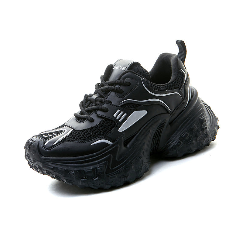 Lovers Summer Breathable Clunky Thick Bottom Lace Up Mesh Sneakers