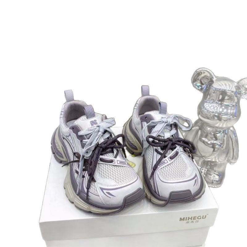 Women's Mesh Surface Super Hot Dad Spring Breathable Bow Sneakers
