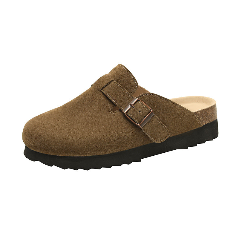 Women's French Style Retro Closed Toe Half Slippers