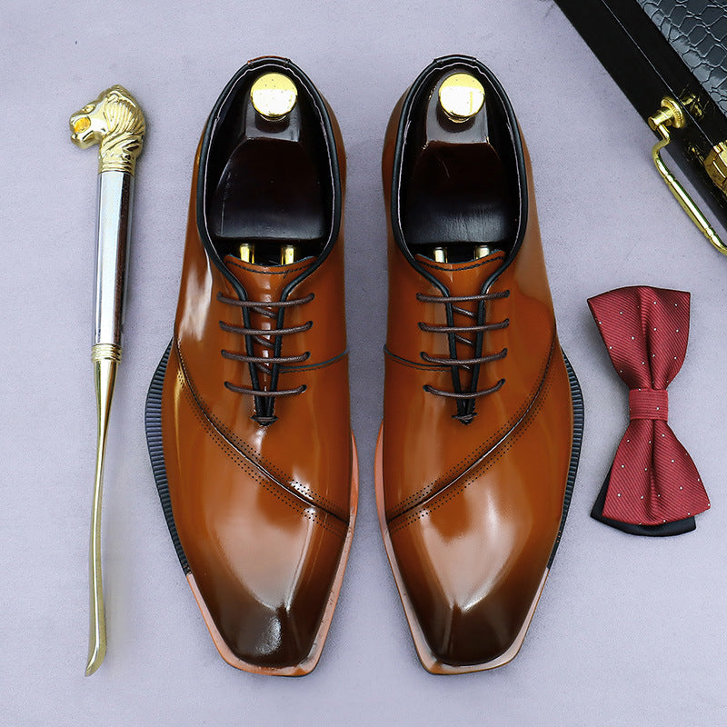 Men's Promotion Suit Formal Wear Cowhide British Wild Leather Shoes