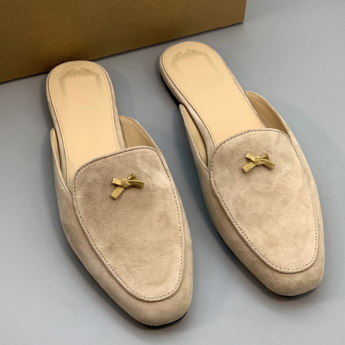 Women's Summer Bowknot Toe Cap Lazy Fashion Flat Slippers