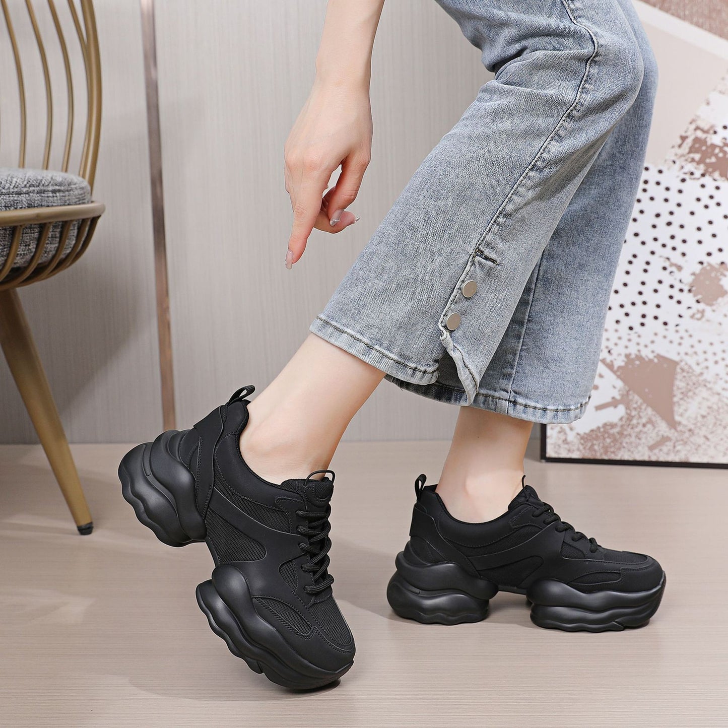 Women's Lu Dad Thick Bottom Breathable Sneakers