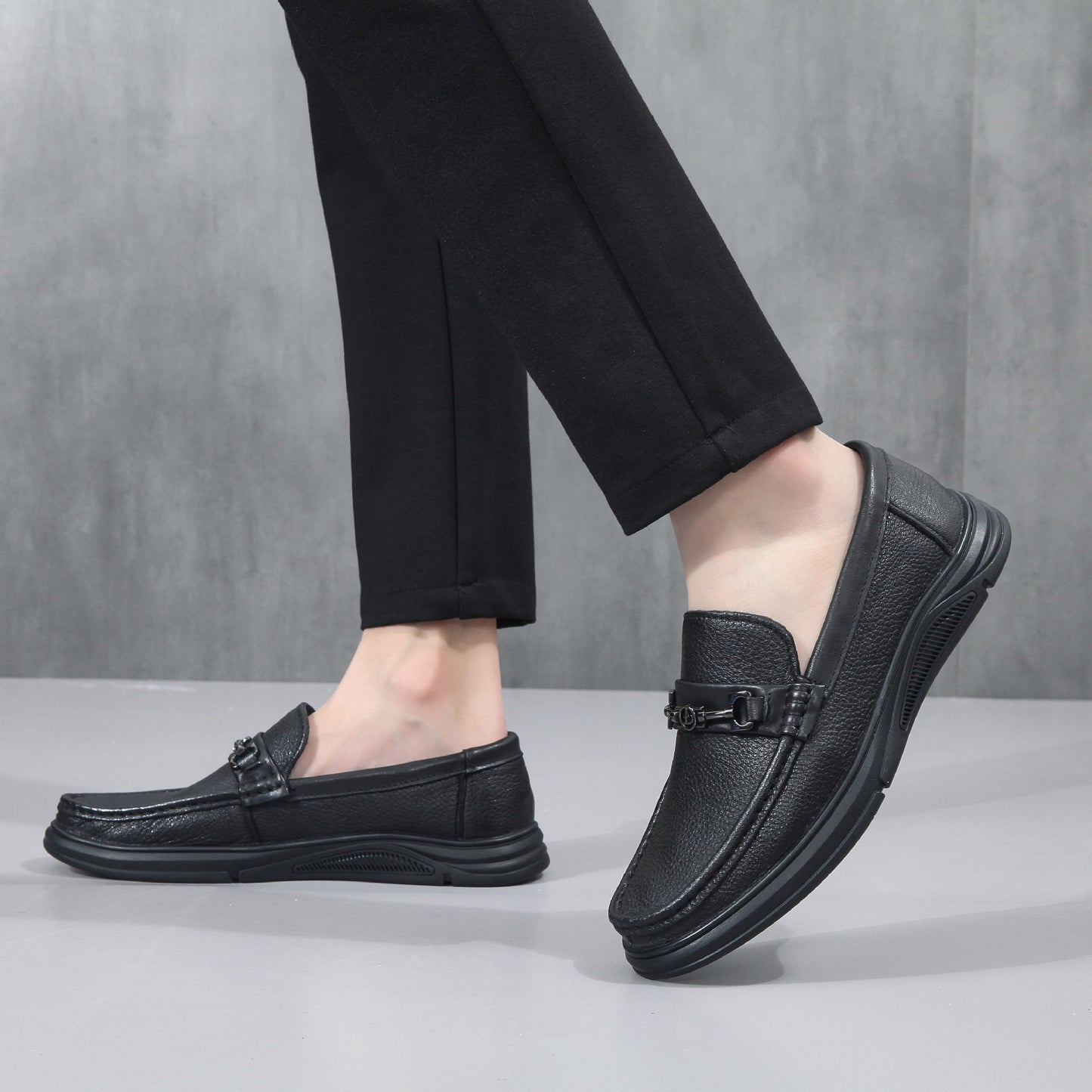 Men's Sheepskin Dad Autumn First Layer Calf Casual Shoes