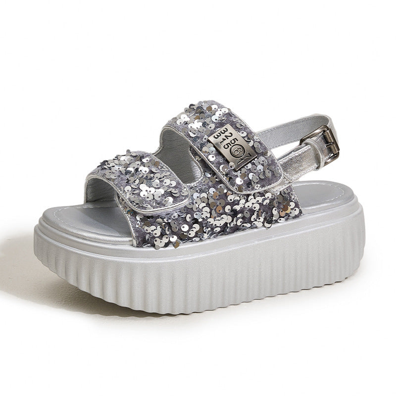 Women's Platform Summer Rocking Sequin Fashion Outdoor Sandals