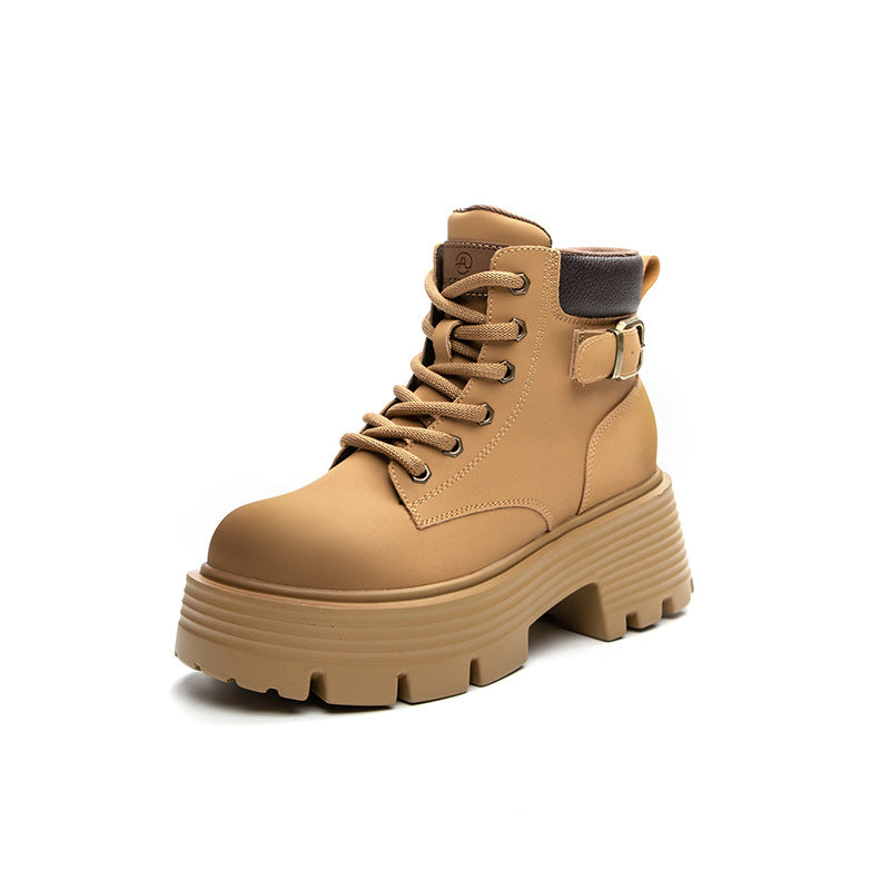 Women's Retro Motorcycle Short Tube Worker British Women's Casual Shoes