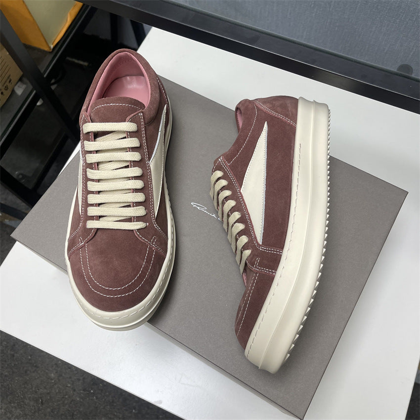 Women's & Men's Pink Suede For Veet Retro Trendy Sneakers