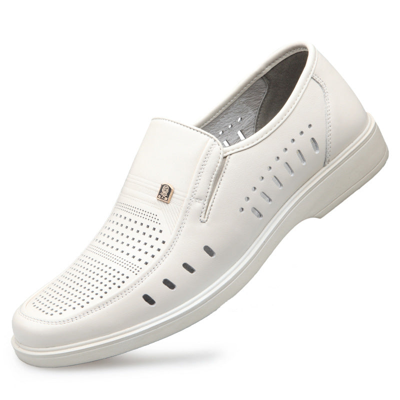 Men's Old Summer Breathable Hollow Business Dad Casual Shoes
