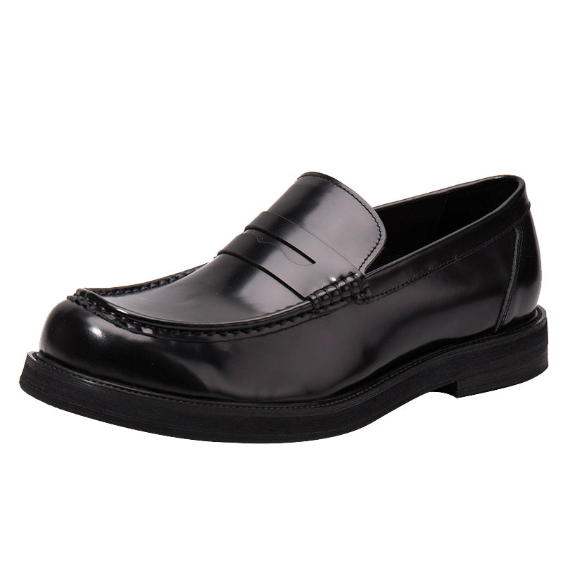 Men's Summer Formal Business Breathable Black Round Loafers