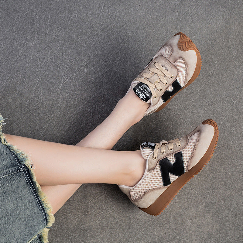 Women's Retro Breathable Mesh Platform Comfortable Color Casual Shoes