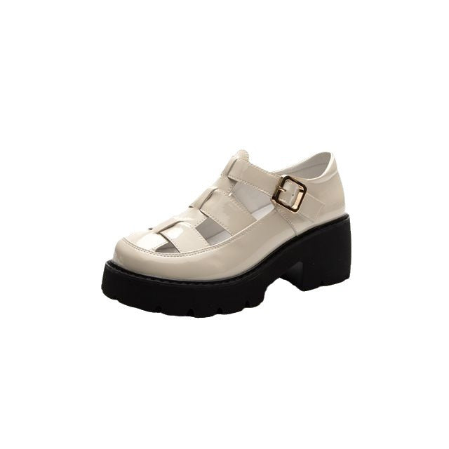 Women's Chunky Platform Roman Style Half Hollow Heels