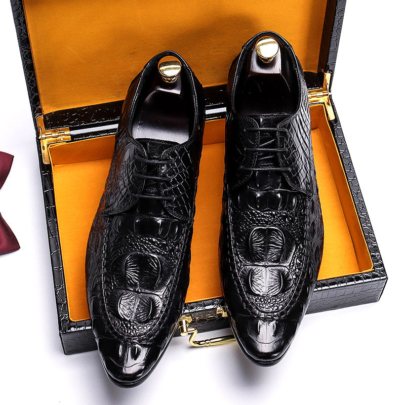 Men's Promotion Alligator Pattern Business British Trend Leather Shoes