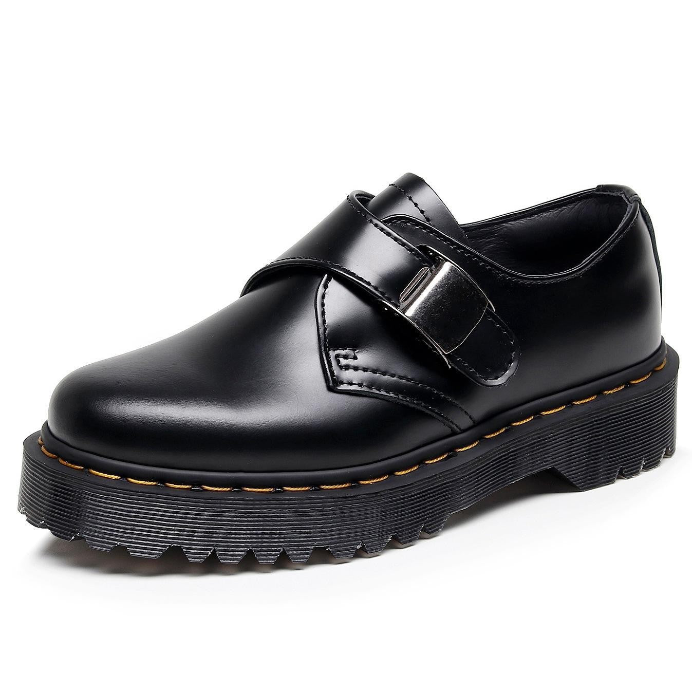 Women's Thick-soled Buckle Low-cut Genuine British Platform Casual Shoes