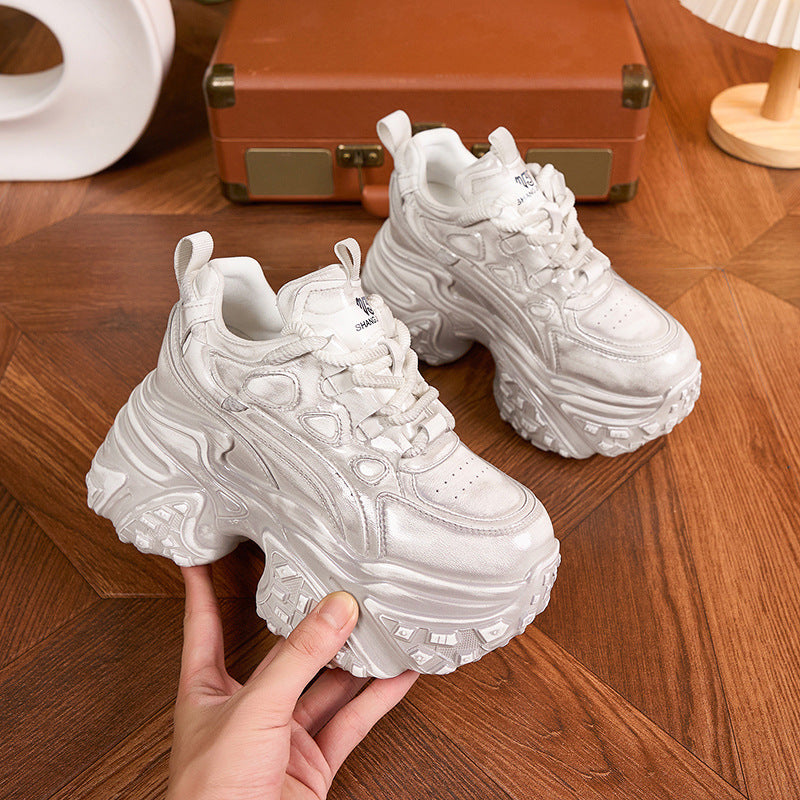 Women's Platform Dad Height Increasing Insole Gel Polish Retro Sneakers