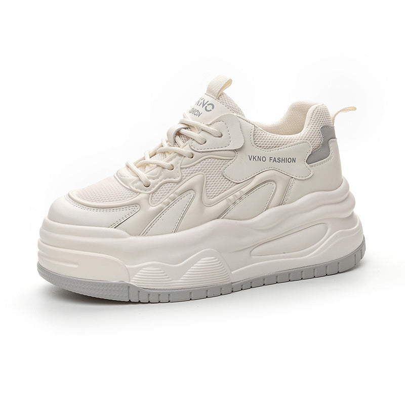 Women's Hidden White Spring Leisure Platform Breathable Small Women's Casual Shoes