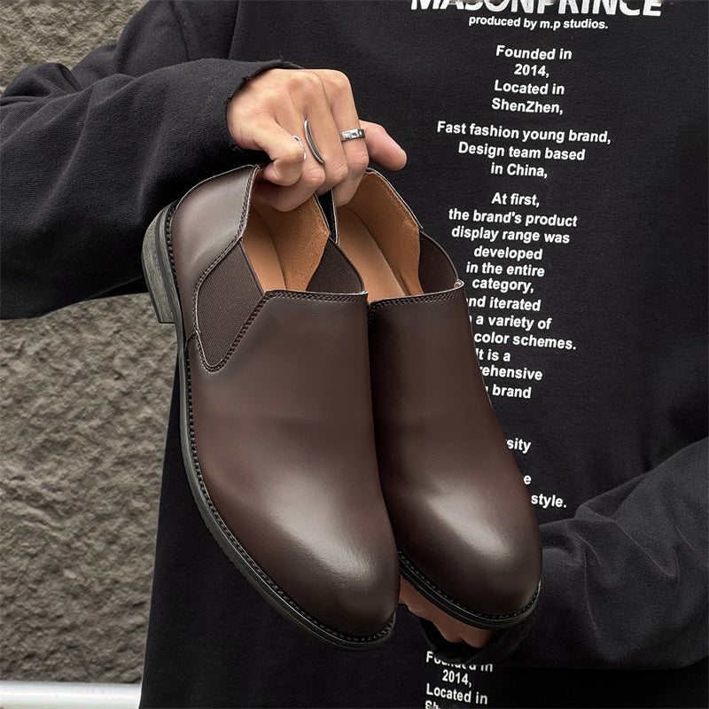 Men's British Style Slip-on Business Formal Wear Leather Shoes