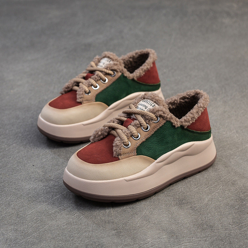Women's Fleece-lined Warm Color Matching Cotton Fashion Women's Shoes