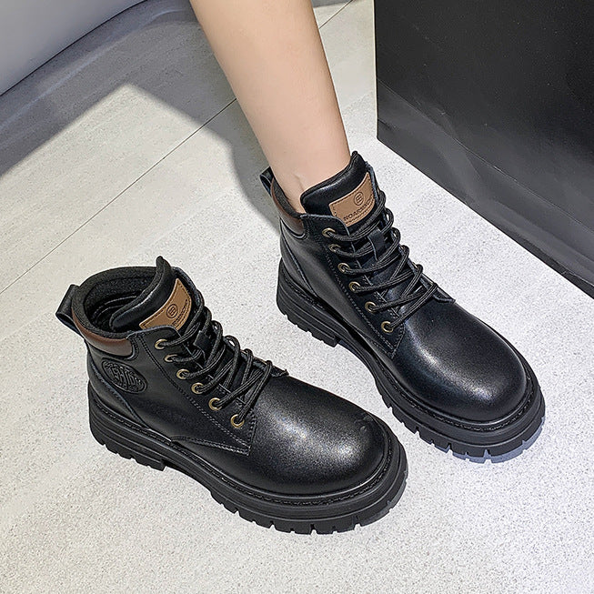 Women's Genuine Elevator Martin Summer Worker Outdoor Platform Women's Leather Boots