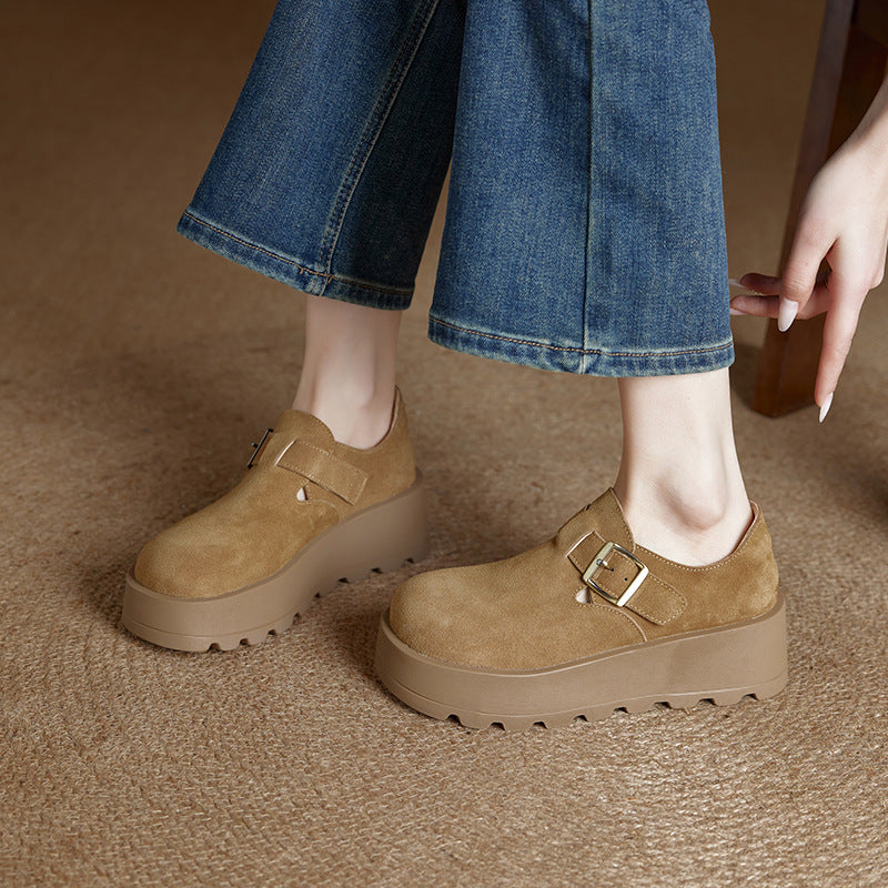 Women's Spring Retro Lazy Platform Fashion Thick Casual Shoes