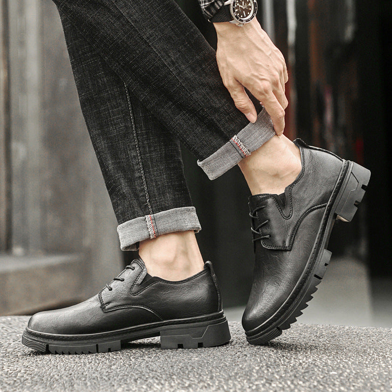 Men's Small Size Genuine Working Wear Plus Business Leather Shoes