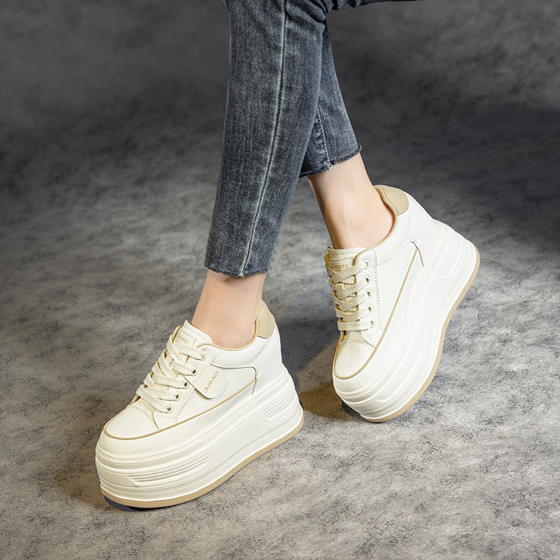 Platform White Height Increasing Lightweight Comfortable Casual Shoes