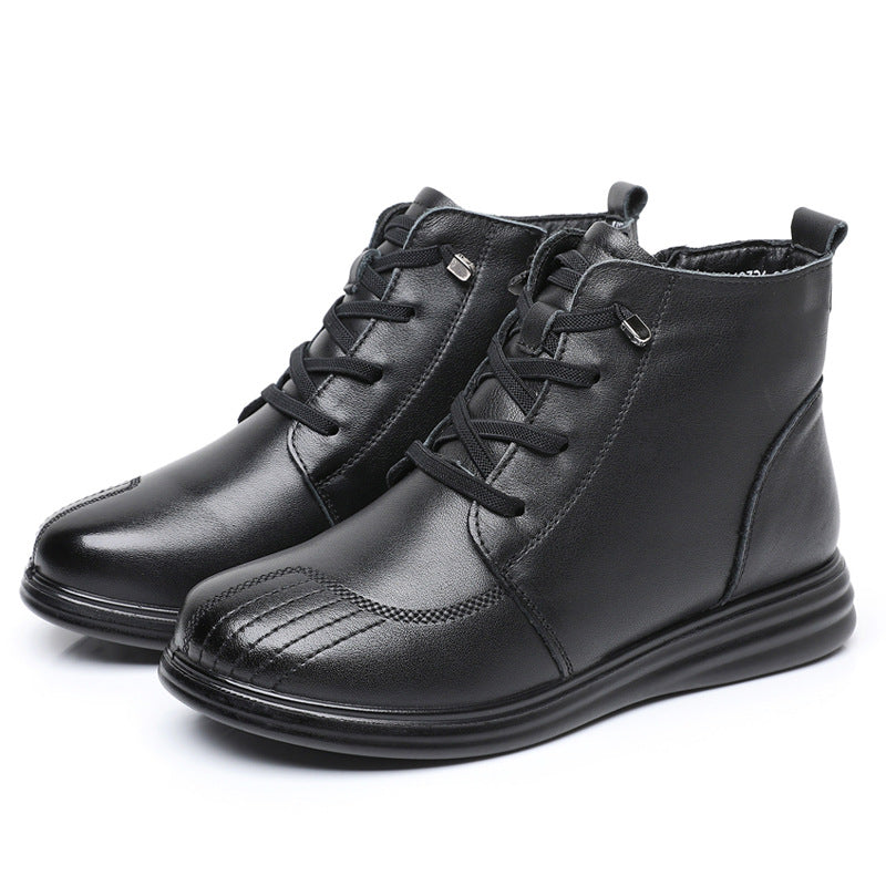 Women's Winter First Layer Cowhide Veet Comfortable Women's Cotton Shoes