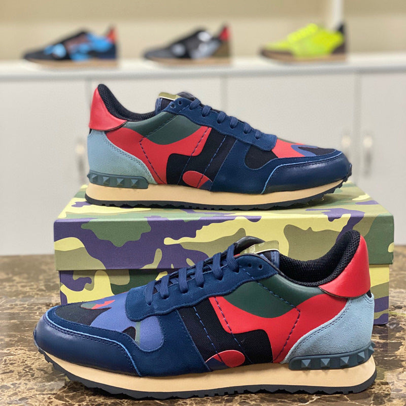 Men's Board Mesh Flat Round Toe Top Layer Sneakers