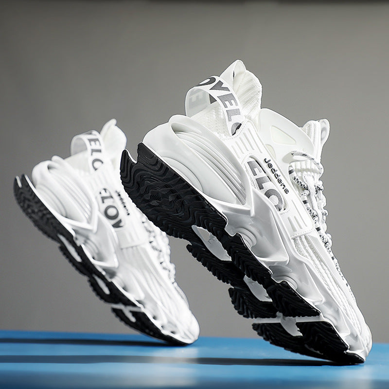 Men's Flying Woven Platform Basketball Breathable Shock Sneakers