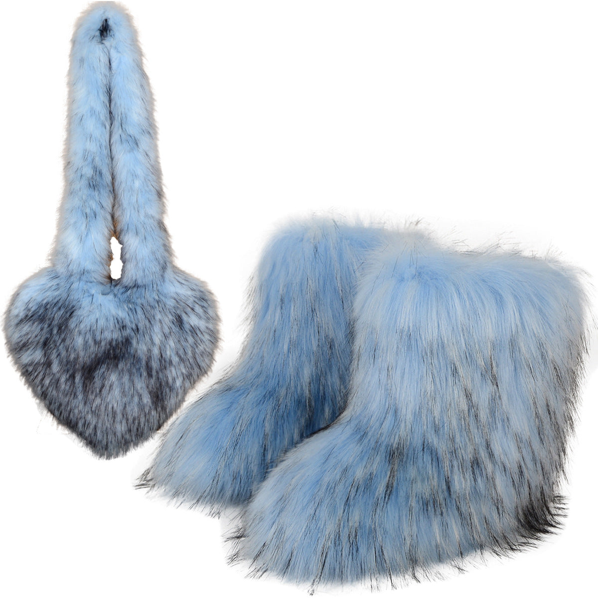 Children's Hot Fried Street Fur Length Plush Bag Snow Boots