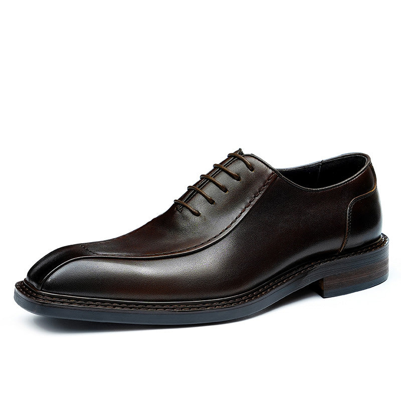 Men's Soft Bottom Pointed British Style Vintage Leather Shoes